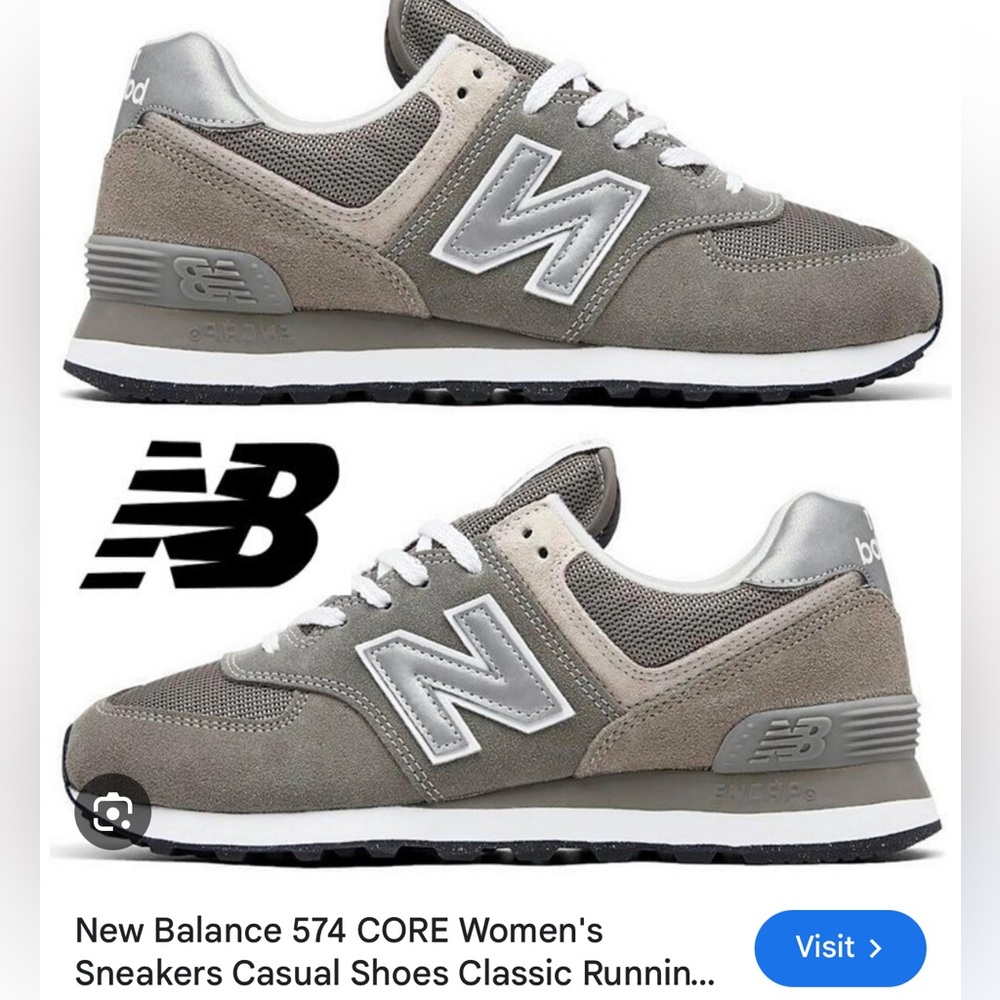 New Balance 574 Gray and White Sneakers size 8 women / 6.5 men Unisex Brand New